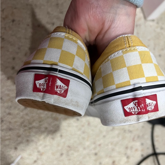 Vans yellow white checkered shoes men’s 7 women’s 8.5 - Picture 5 of 9